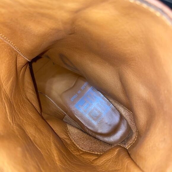 MOMA Brown Distressed Leather Biker Buckle Ankle Boots Sz-37 / 7 US - Picture 4 of 11